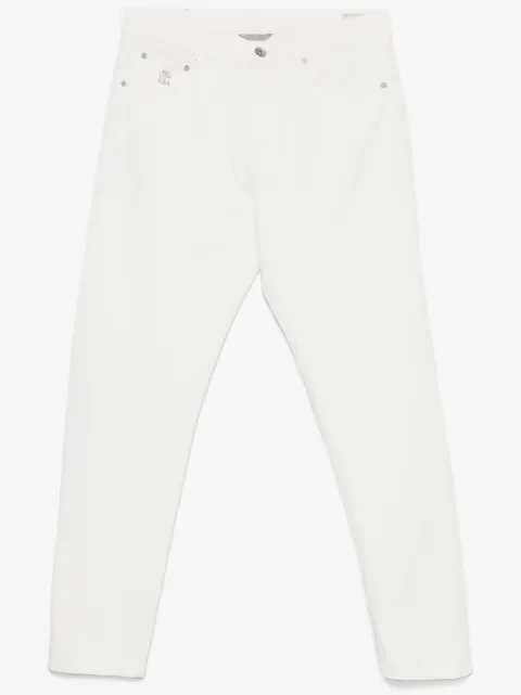 Brunello Cucinelli garment-dyed iconic fit five-pocket trousers in denim