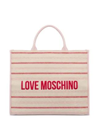 【関税&送料込】Love Moschino Bags Pink Love Moschino - Pink Logo Detail Boxy Shoulder Bag