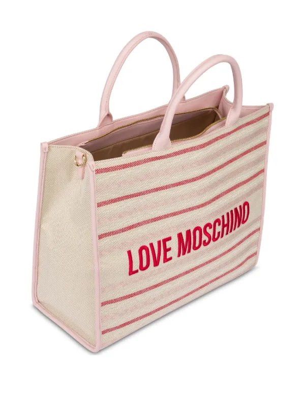 Love Moschino logo-embroidered Tote Bag | Pink | FARFETCH JO