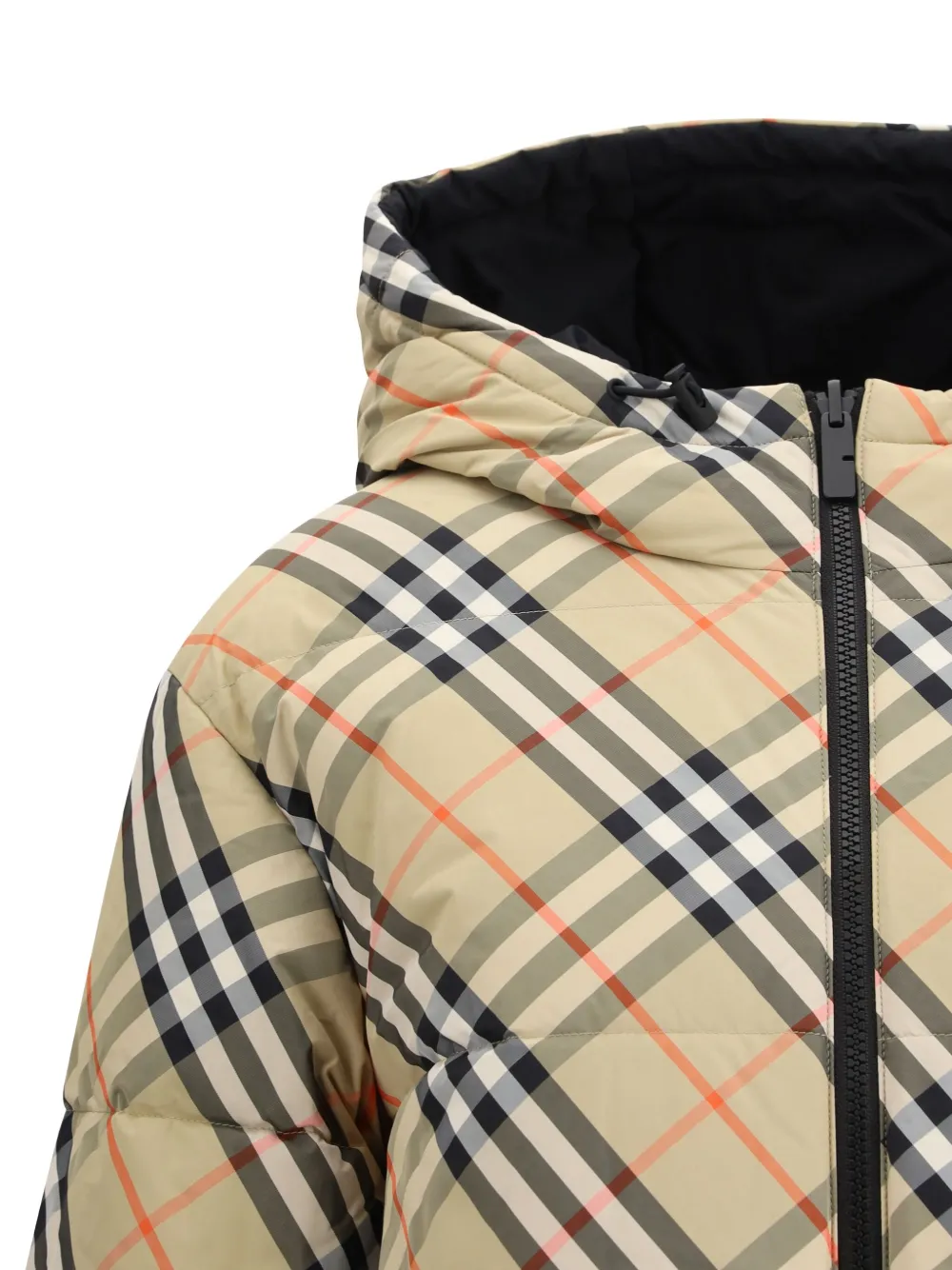 Shop Burberry Checked Jacket In Black