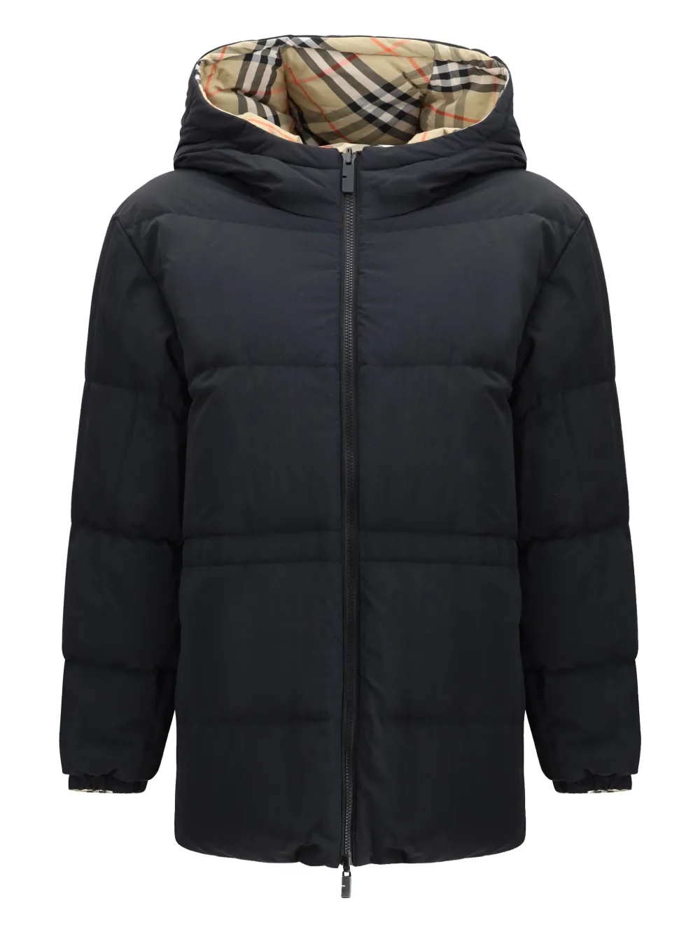 Shop Burberry Checked Jacket In Black