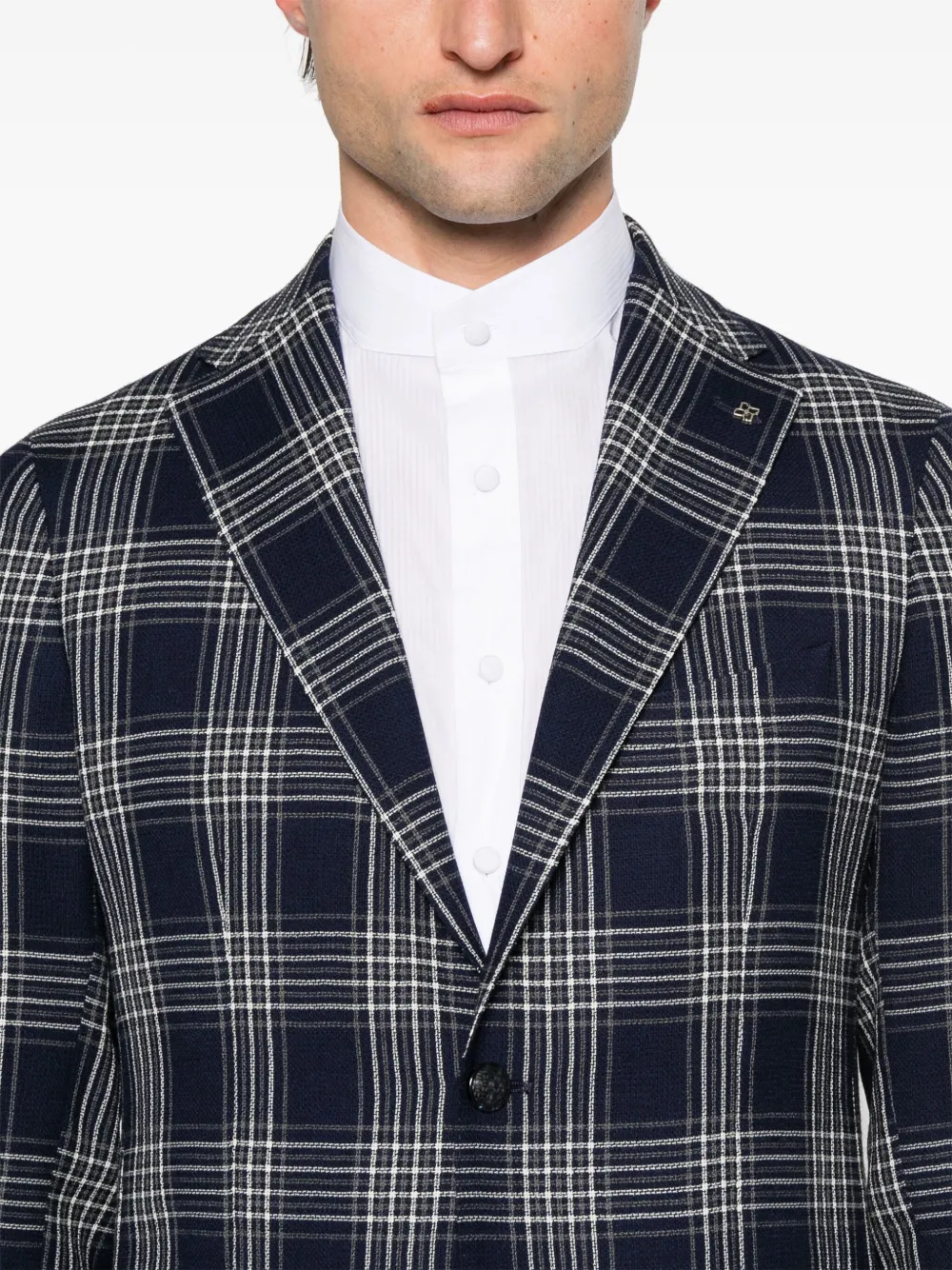 Tagliatore Geruite blazer Blauw