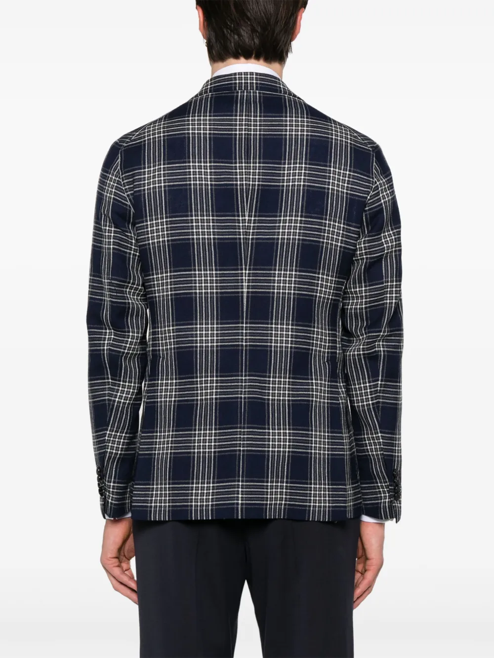 Tagliatore Geruite blazer Blauw