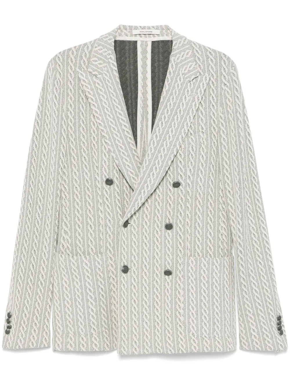 Tagliatore Blazer met jacquard Wit