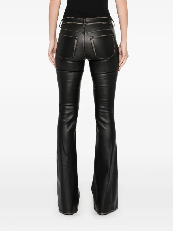 【関税込み】Diesel ブラック P-Stell トラウザーズ Women's Faux leather five pocket pants | Black | Diesel