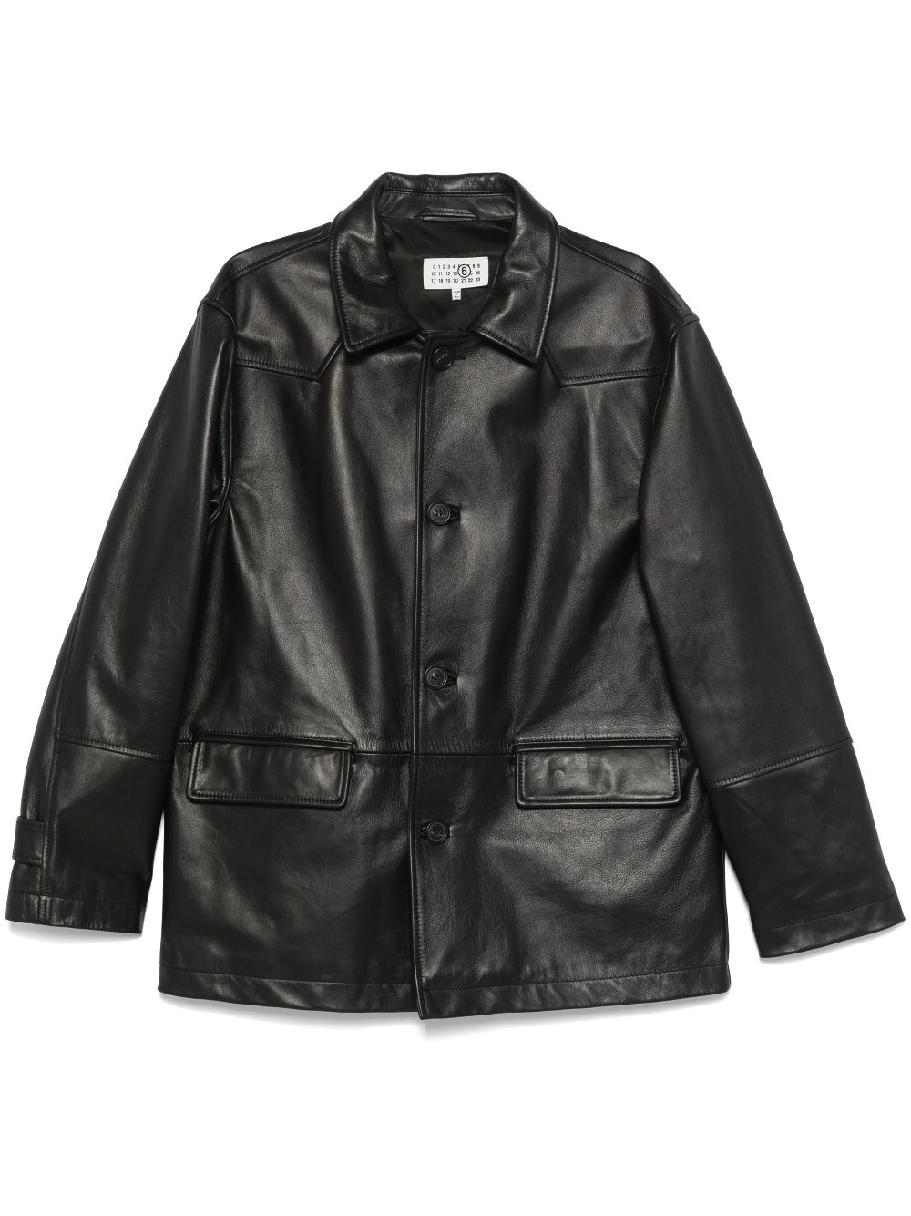 MM6 Maison Margiela leather jacket - Black