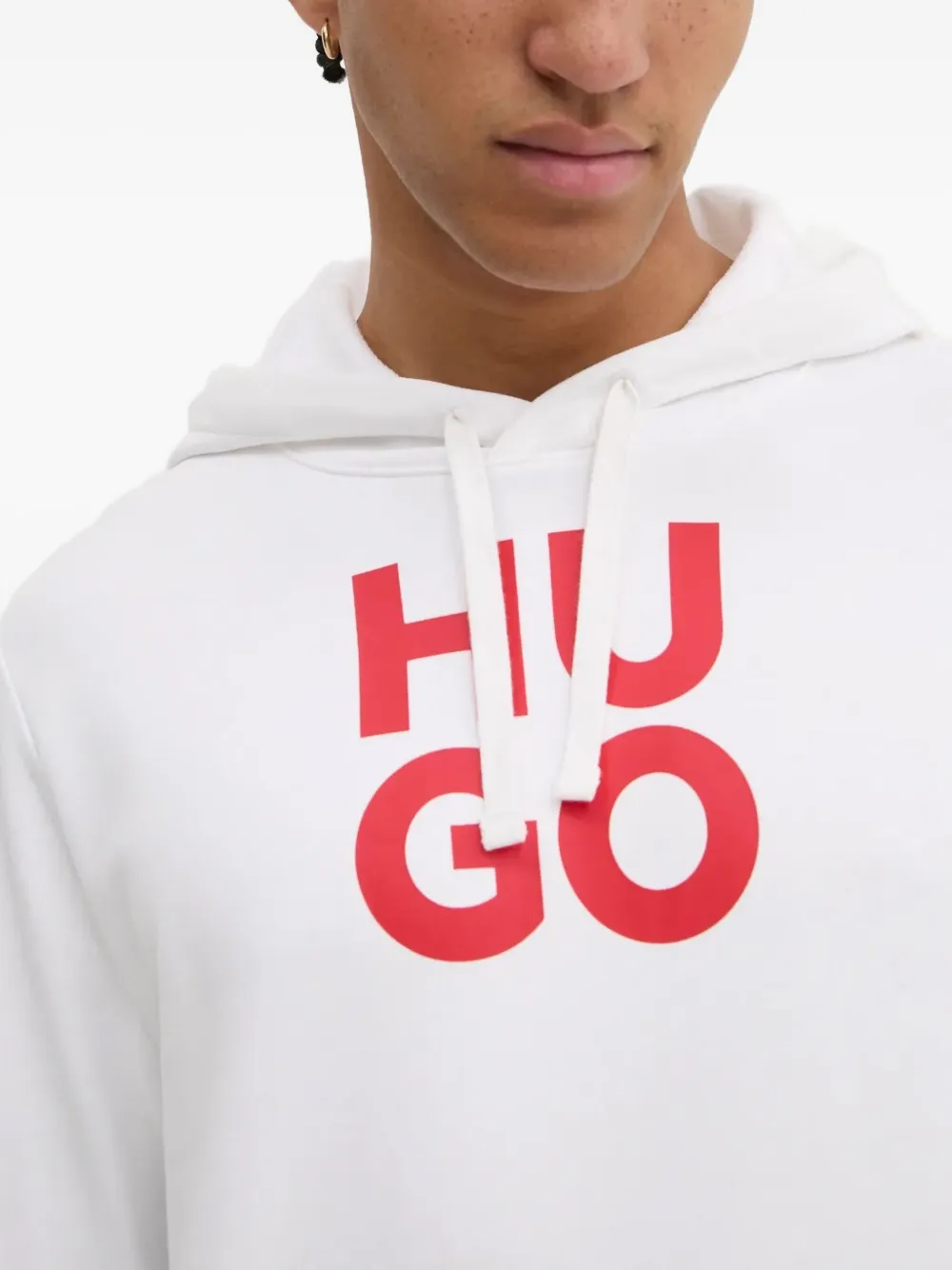 HUGO Hoodie met logoprint Wit
