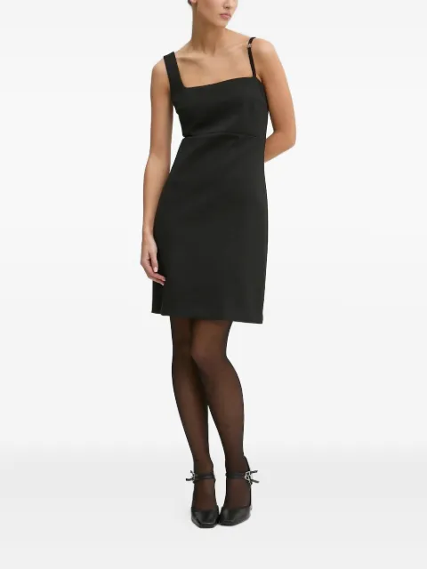 HUGO square-neck mesh-insert midi dress