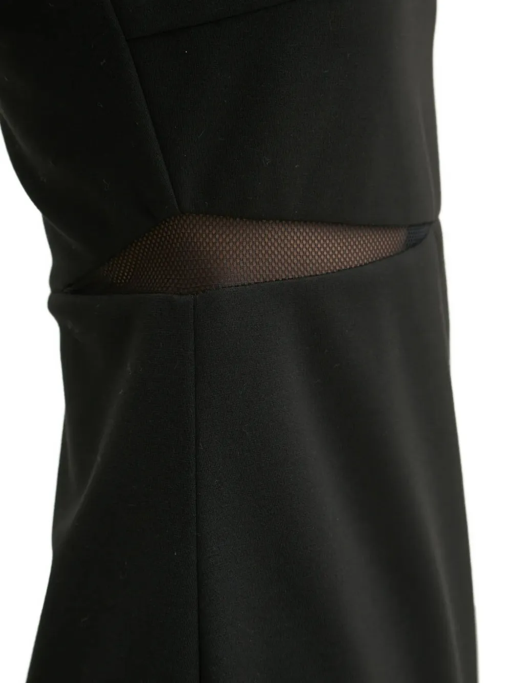 Hugo Boss Square-neck Mesh-insert Midi Dress In Black