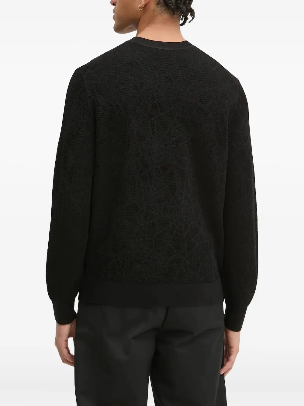 HUGO Trui met logopatch Zwart