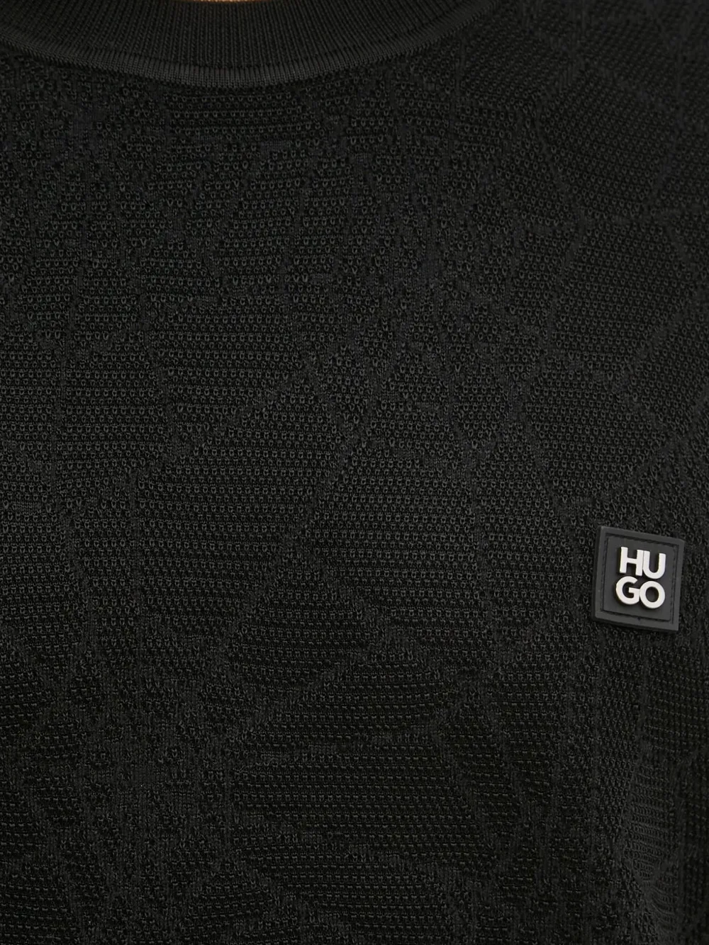 HUGO Trui met logopatch Zwart
