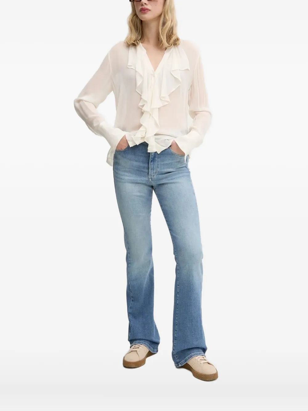 HUGO Blouse met V-hals Wit