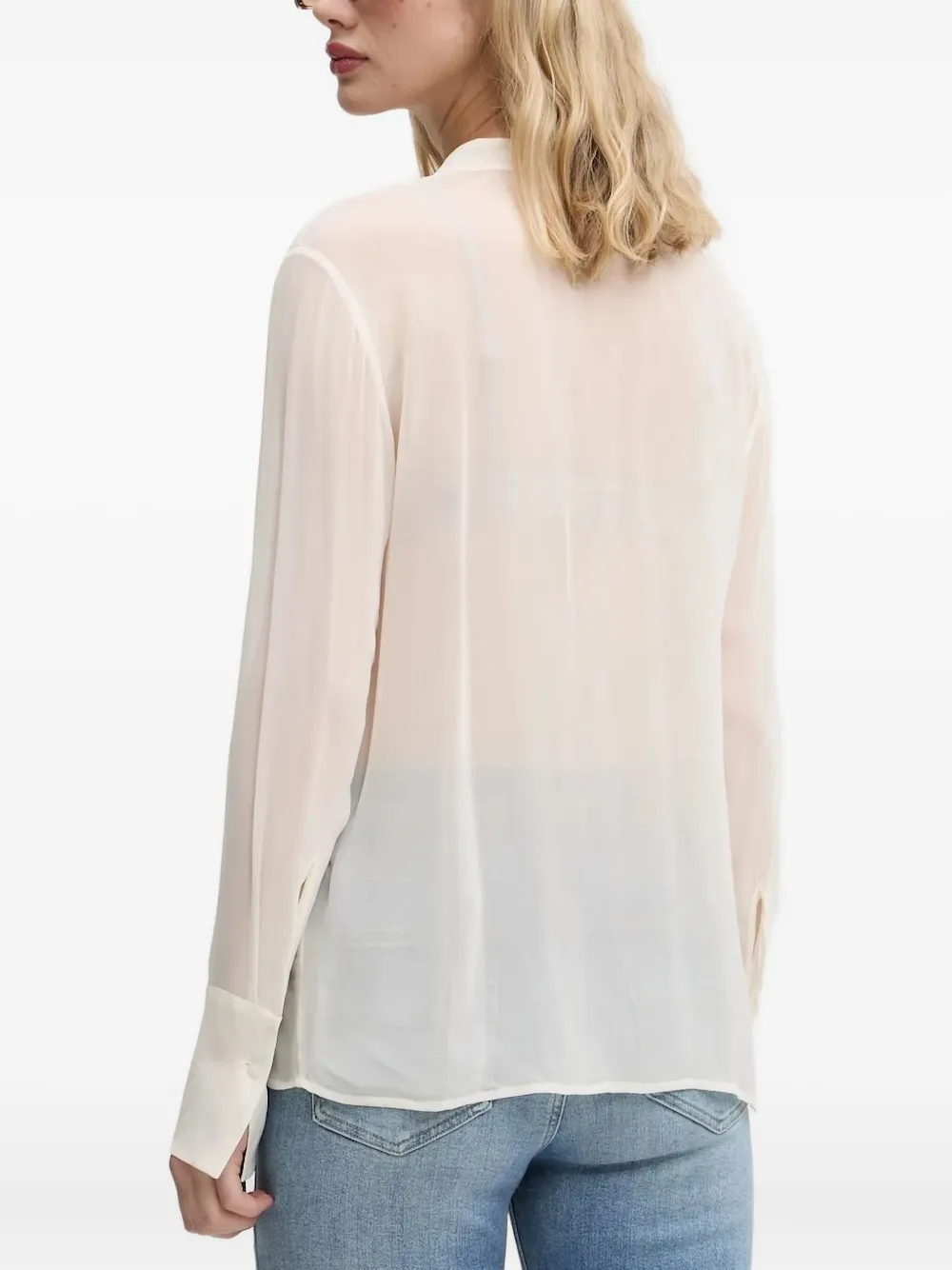 HUGO ruffled V-neck blouse - Wit