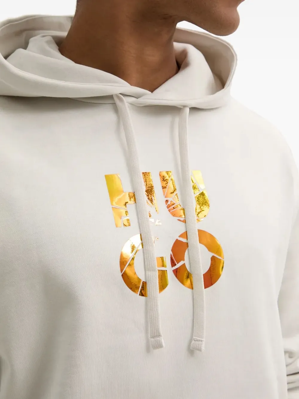 HUGO Hoodie met logoprint Beige