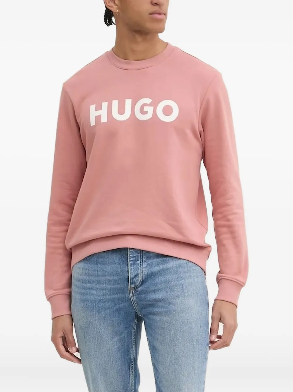 HUGO Sweater met logoprint Roze