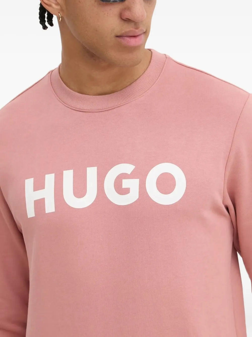 HUGO Sweater met logoprint Roze