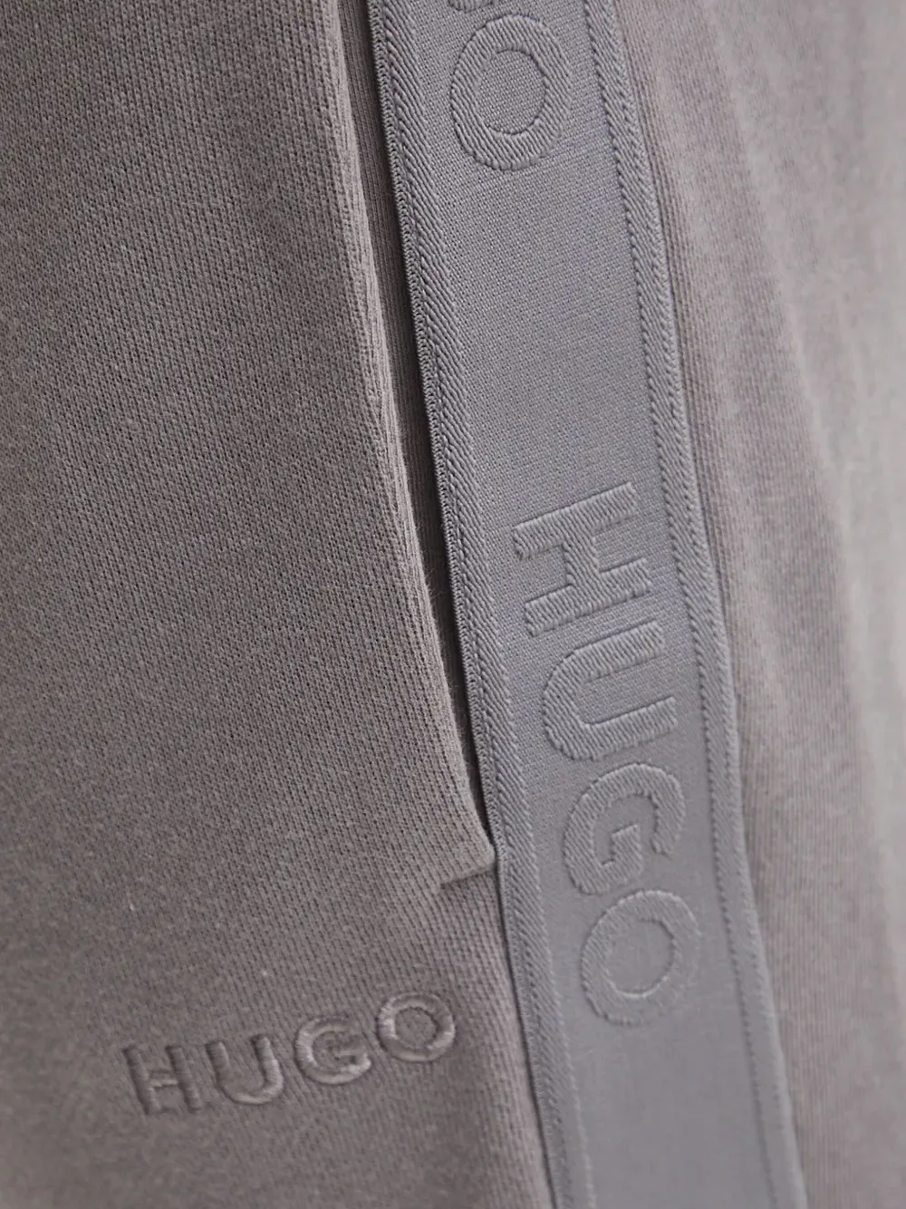 Hugo Boss Logo-embroidered Pants In Gray