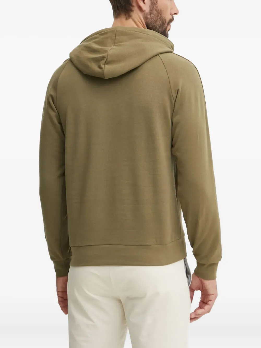 Hugo Boss Logo-embroidered Hoodie In Green