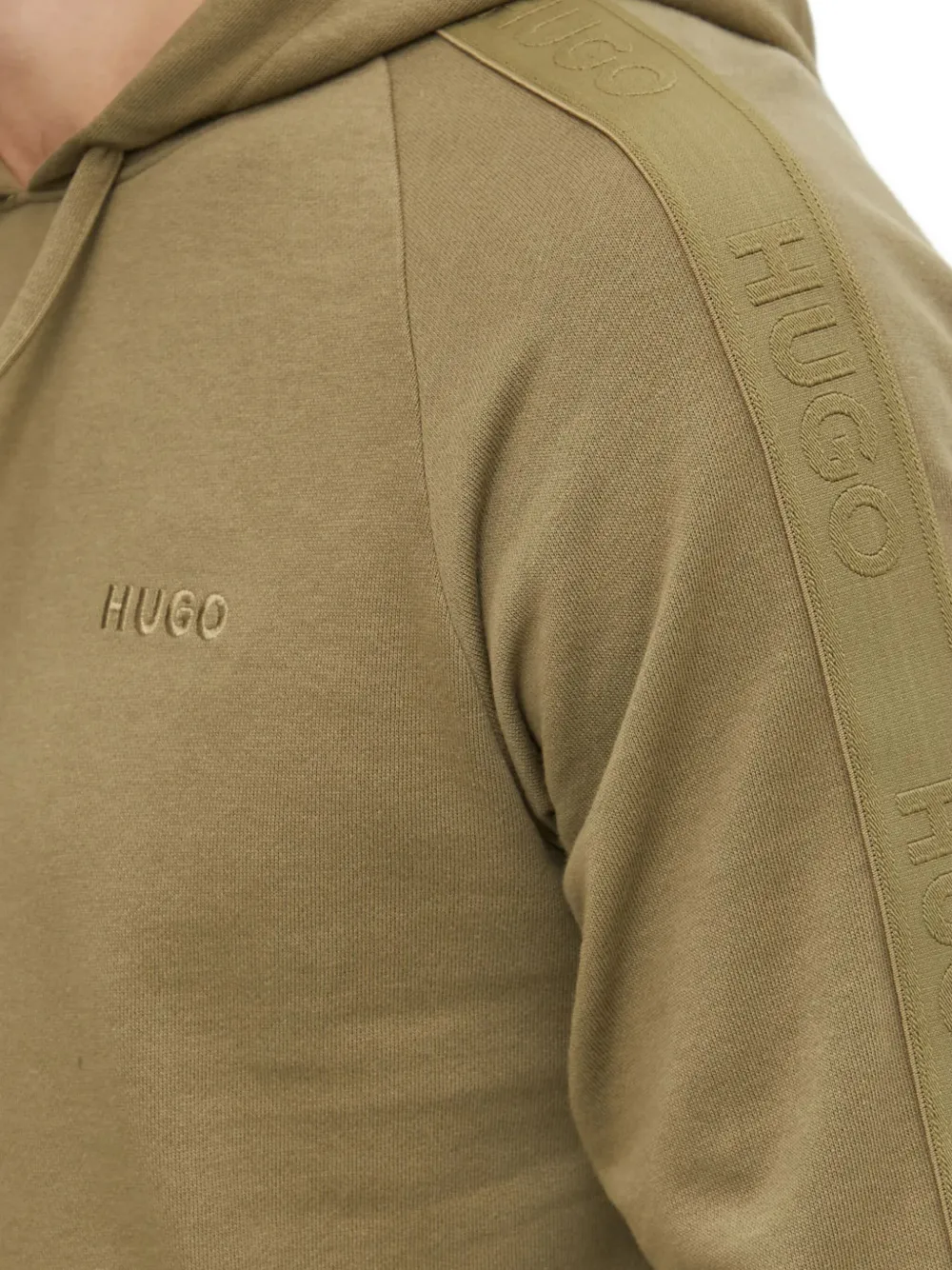 Hugo Boss Logo-embroidered Hoodie In Green