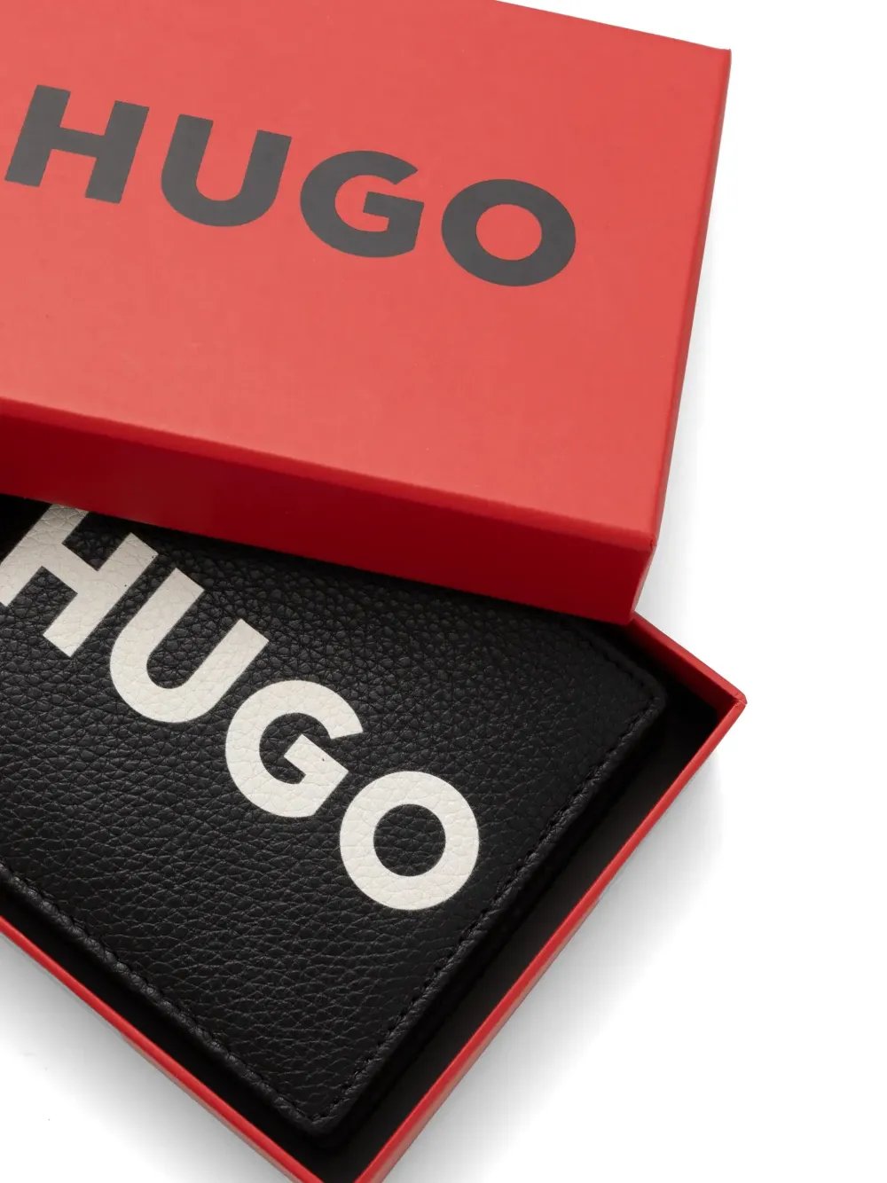 HUGO Pasjeshouder met logo Zwart