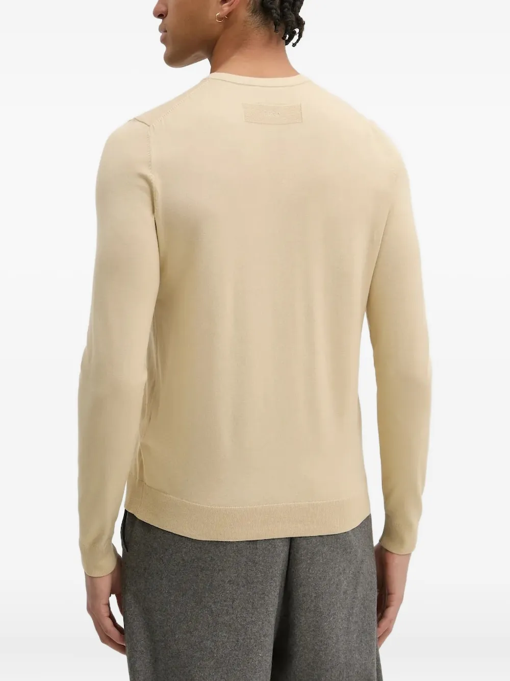 HUGO round-neck long-sleeve sweater - Beige