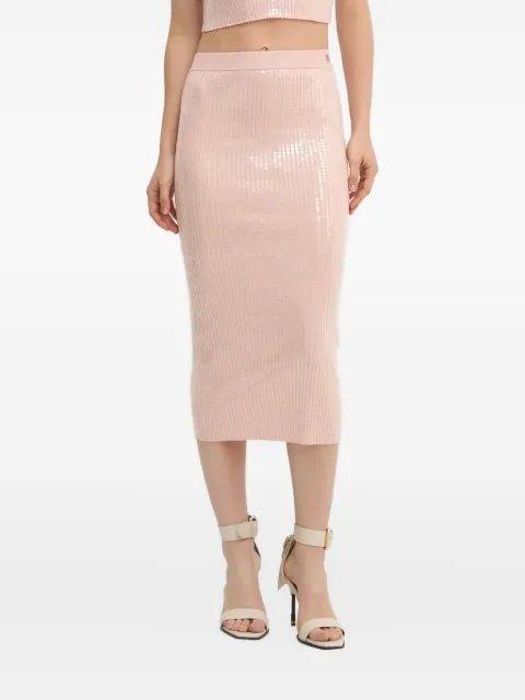 HUGO sequin-embellished ribbed skirt
