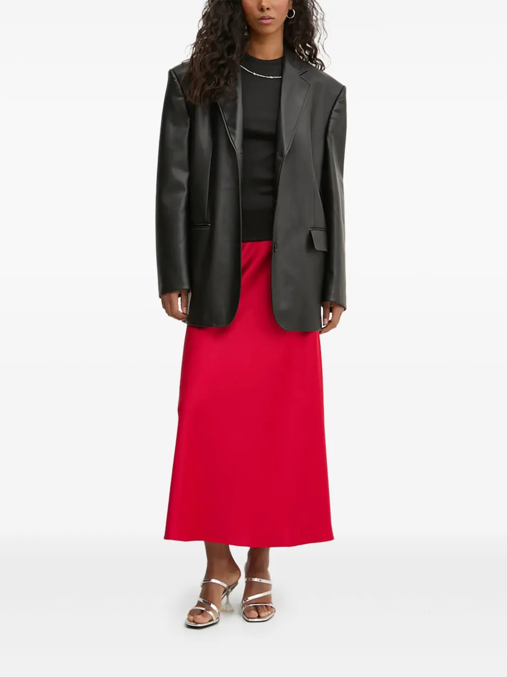 HUGO  A-line midi skirt | Red | Image 1