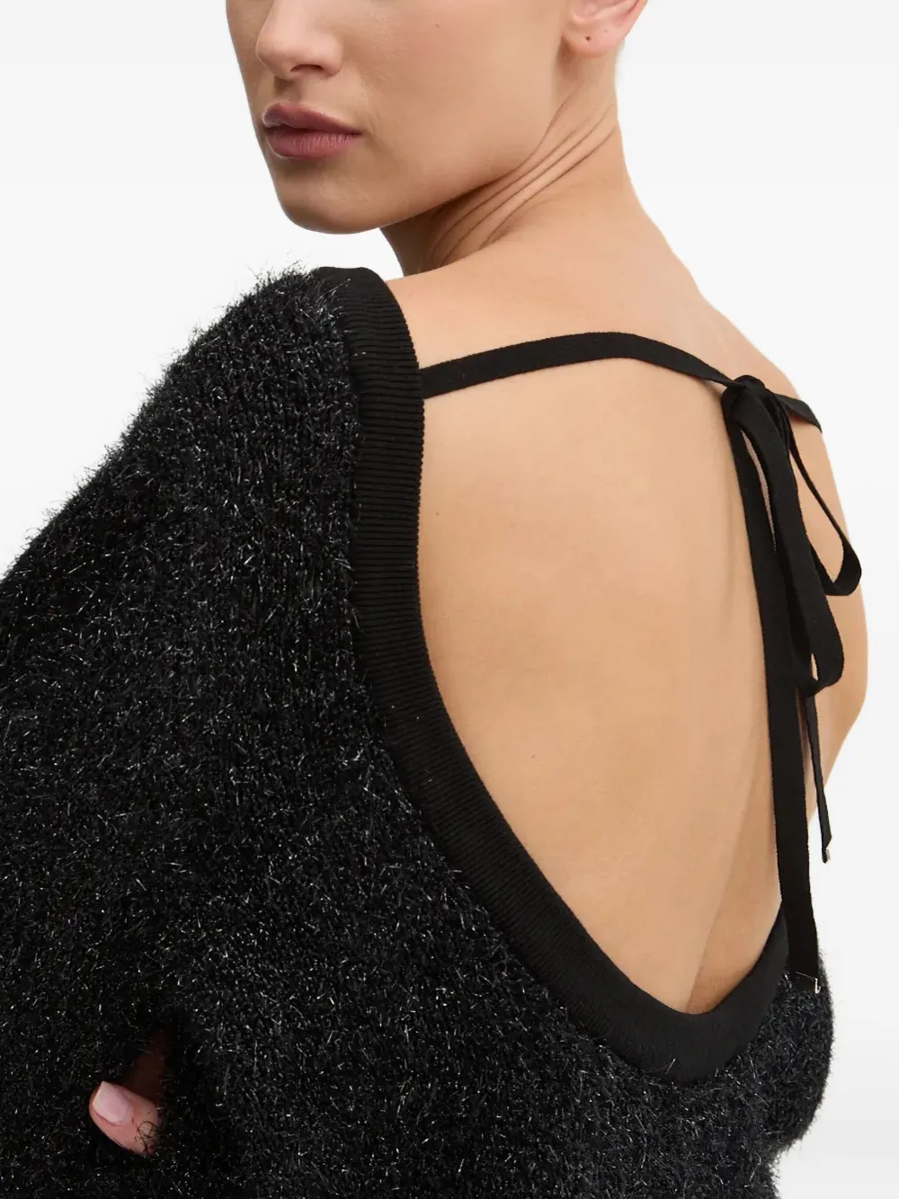 HUGO Trui met gestrikte rug Zwart