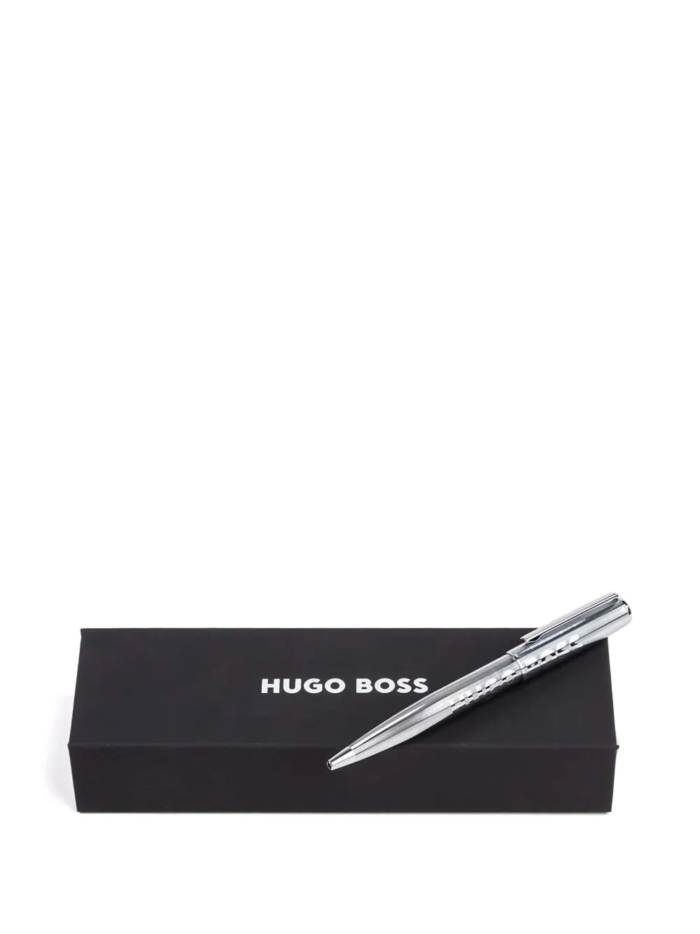 Hugo Boss Logo-engraved Ballpoint Pen In Silver