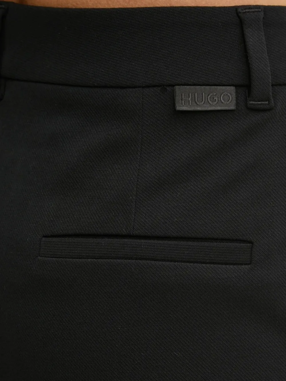 Hugo Boss Split-front Long Skirt In Black
