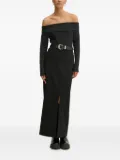 HUGO split-front long skirt - Black