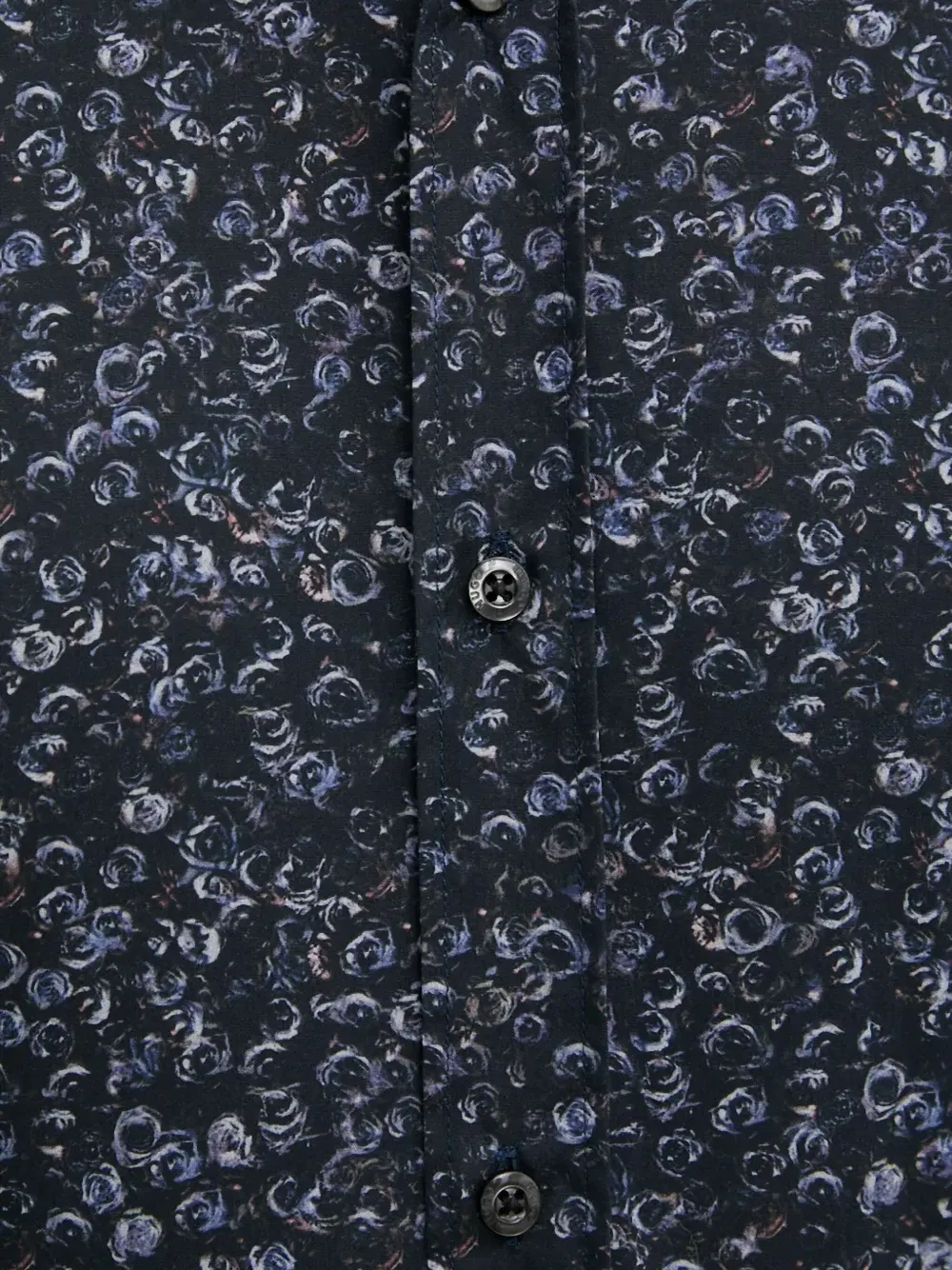 HUGO Overhemd met bloemenprint en knoopsluiting Blauw