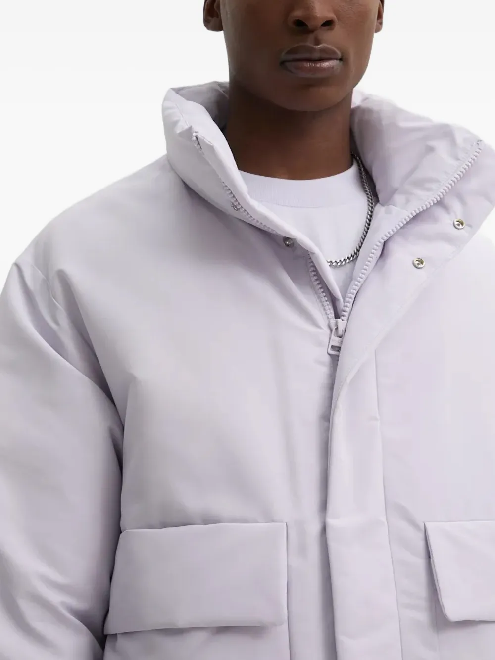 Hugo Boss Funnel-neck Jacket In Purple