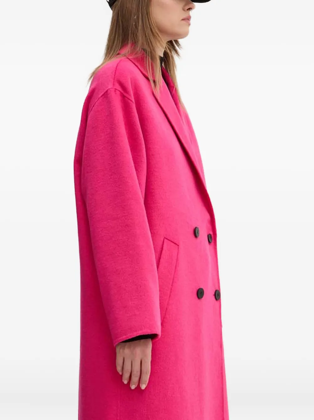 Hugo Boss Double-breasted Coat In Pink