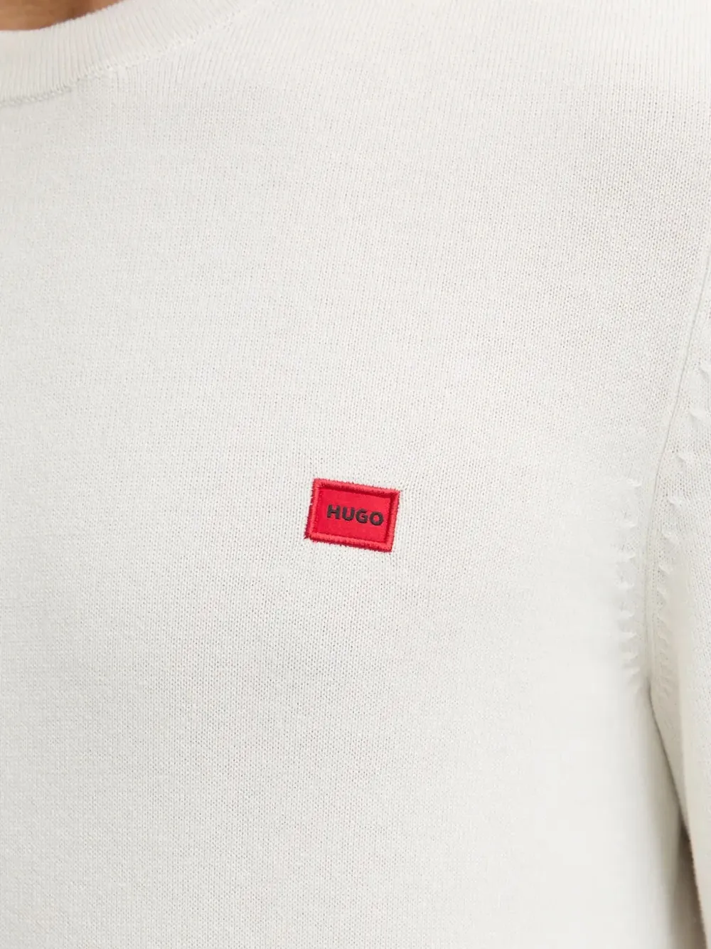 Hugo Boss Logo-patch Cotton Sweater In White