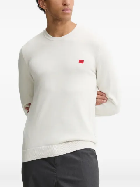 HUGO Pullover mit Logo-Patch