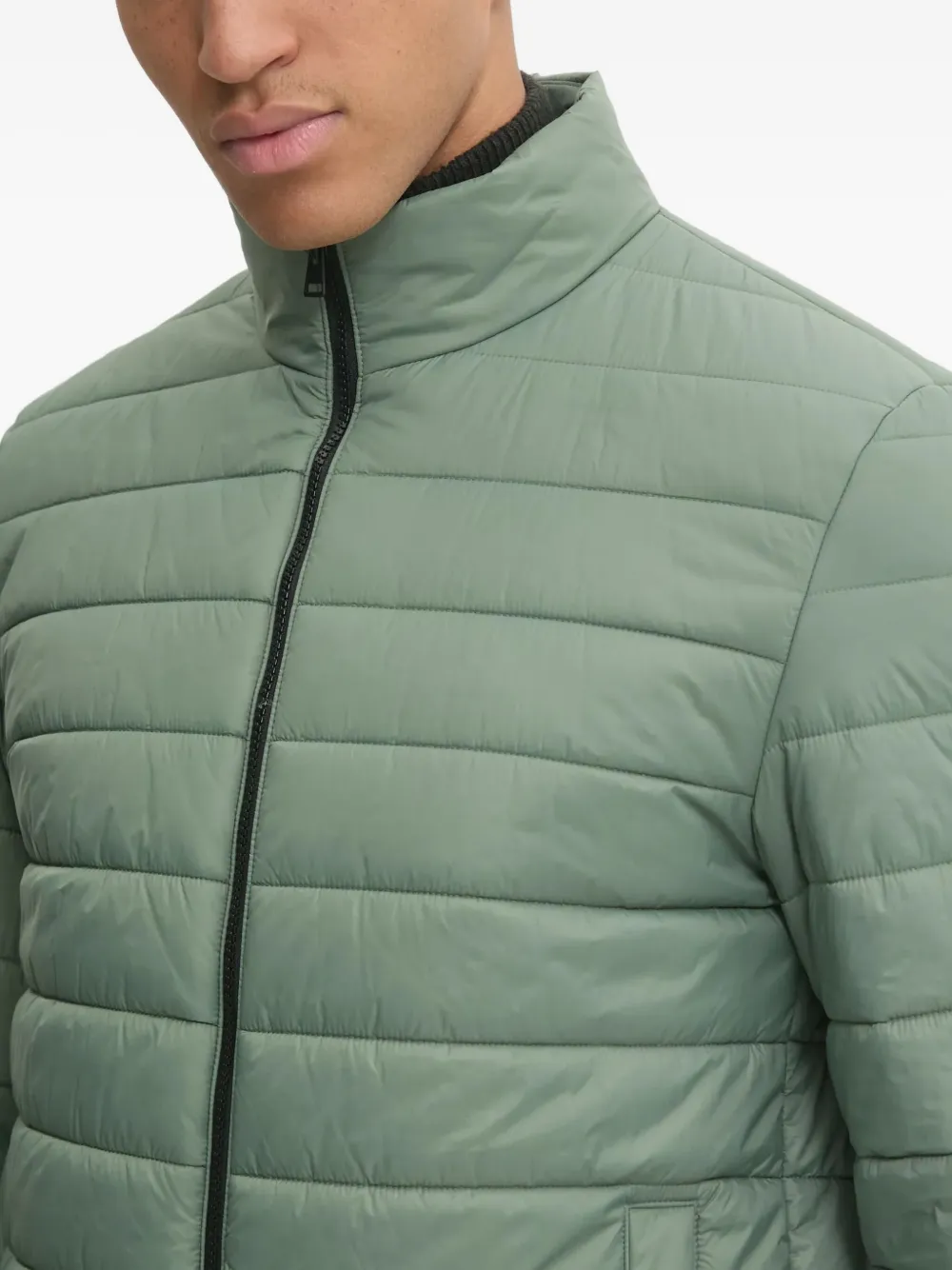 Hugo Boss Logo-print Zip-fastening Jacket In Green