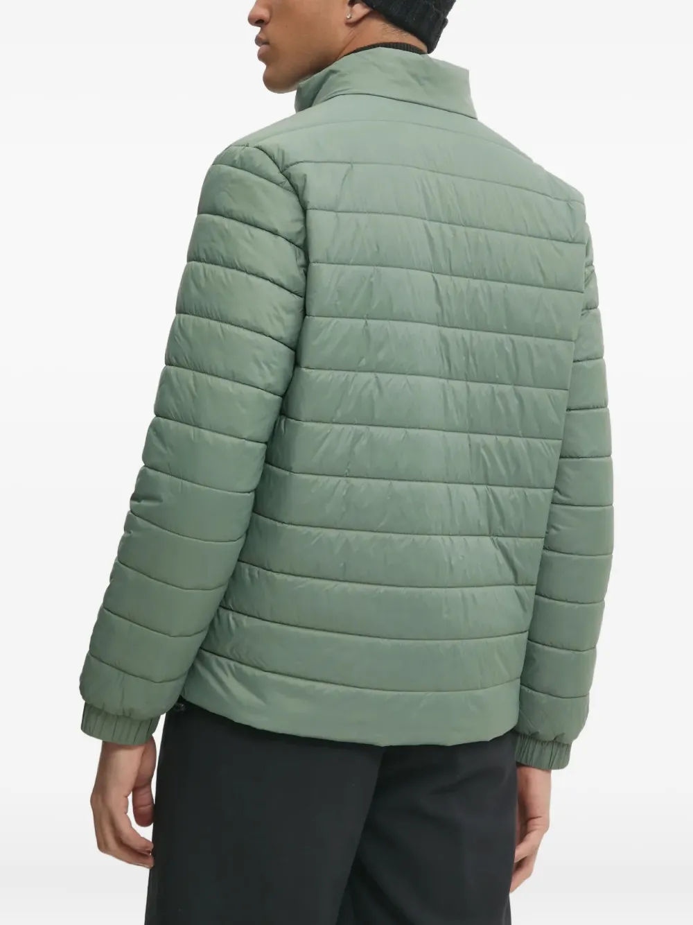 Hugo Boss Logo-print Zip-fastening Jacket In Green