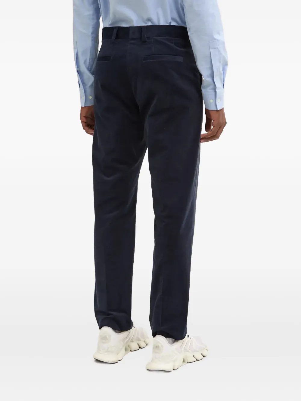 Hugo Boss Pleated Corduroy Trousers In Blue