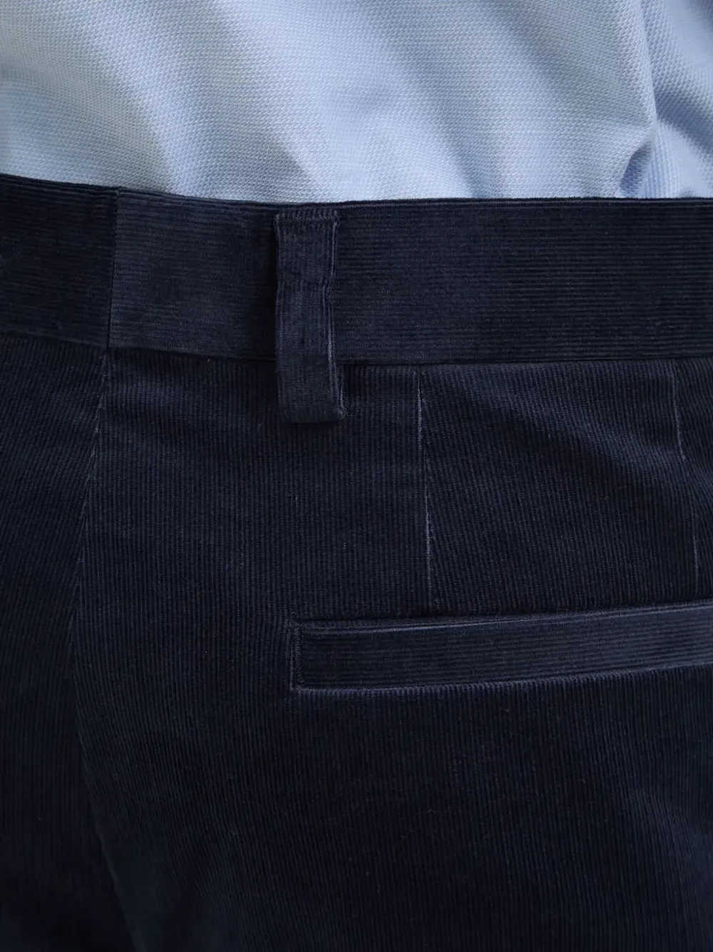 Hugo Boss Pleated Corduroy Trousers In Blue
