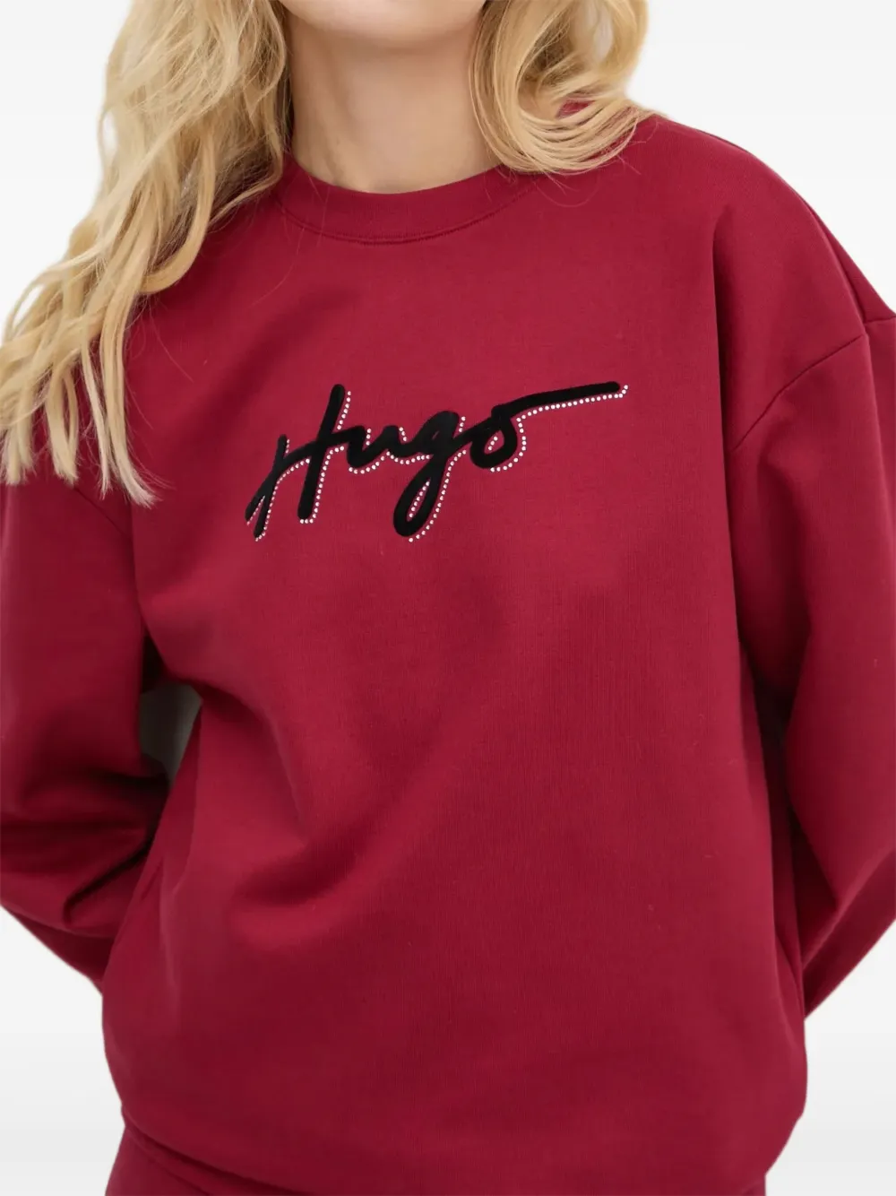 HUGO Sweater met logo Rood