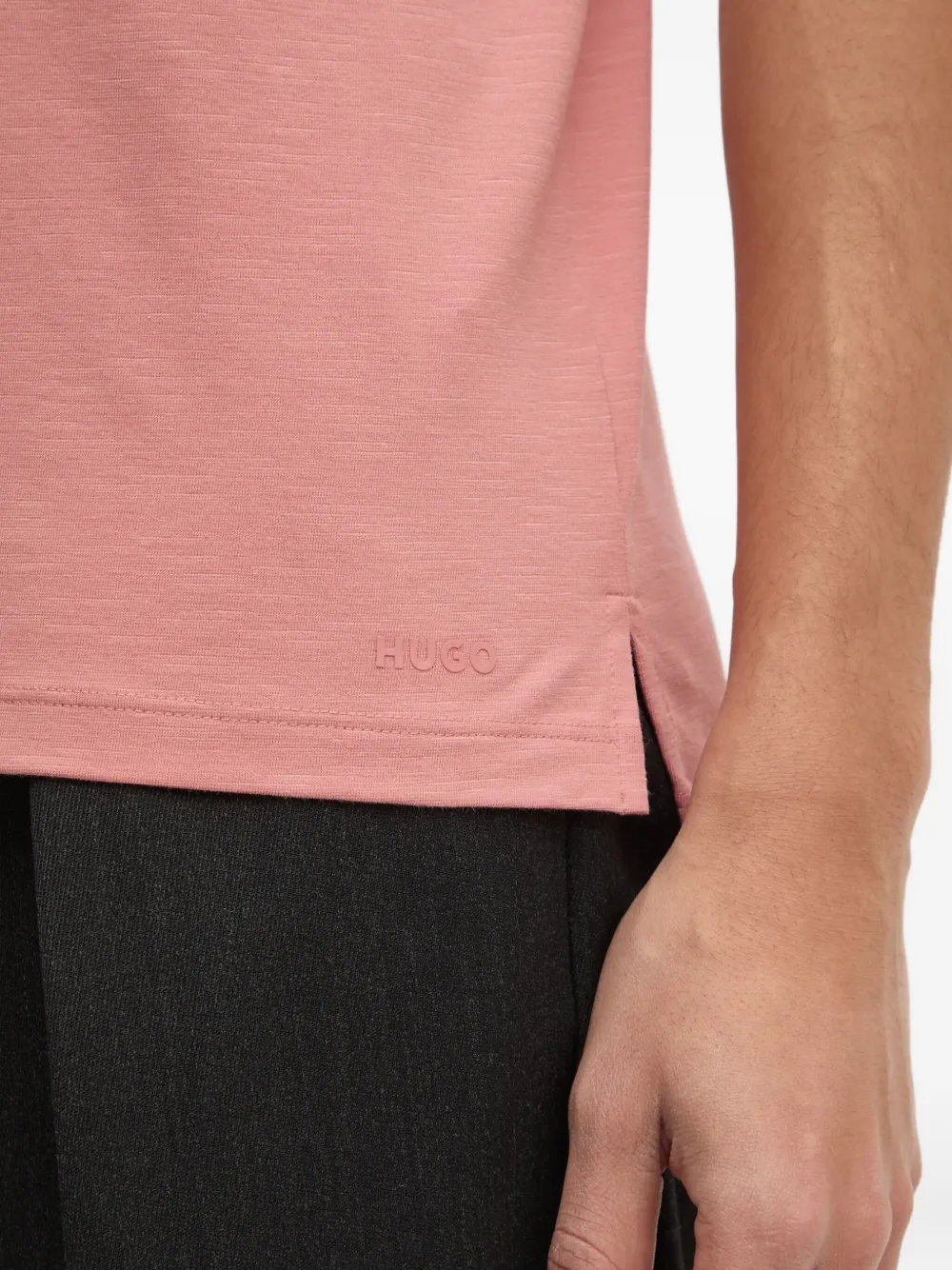 Hugo Boss Zip-neck Polo Shirt In Pink