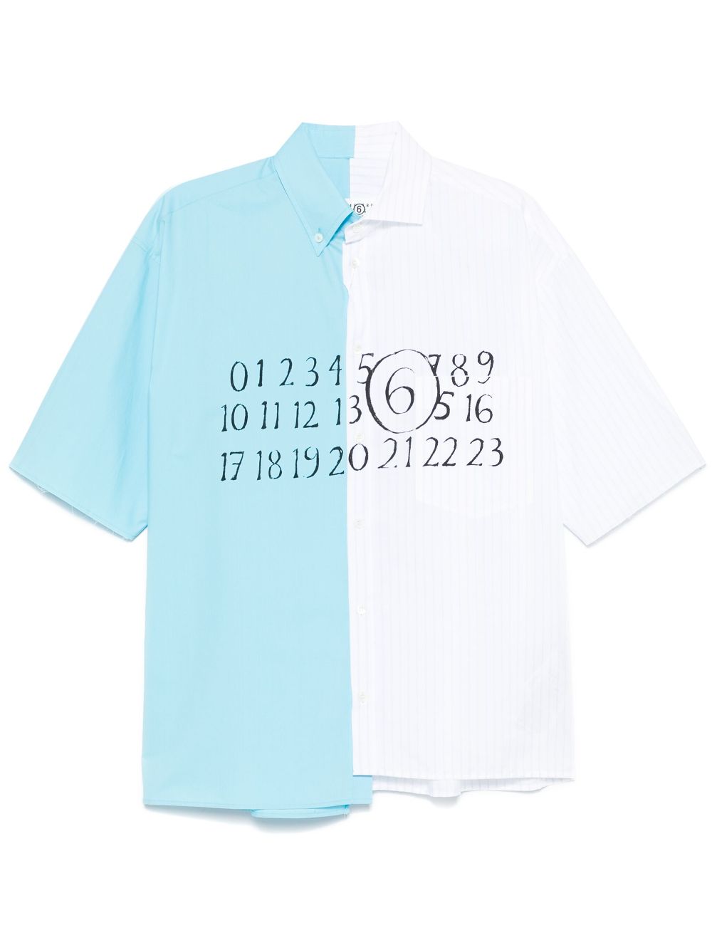 MM6 Maison Margiela asymmetric poplin shirt - Blue