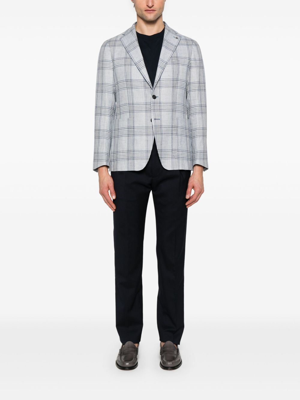 Tagliatore plaid-check blazer - Blauw