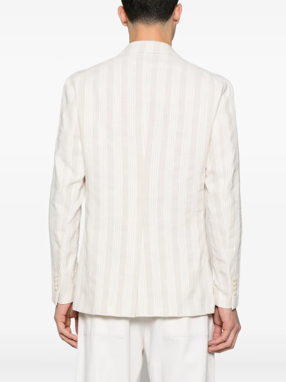 Shop Tagliatore Striped Blazer In Neutrals