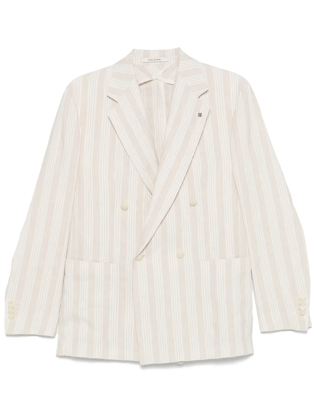 Tagliatore Gestreepte blazer Beige