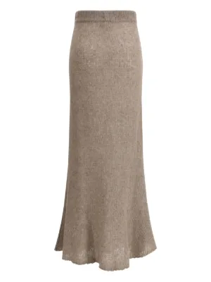 【Lisa Yang】 Sofiaカシミヤ maxiスカート Sofia knitted cashmere maxi skirt in white - Lisa Yang