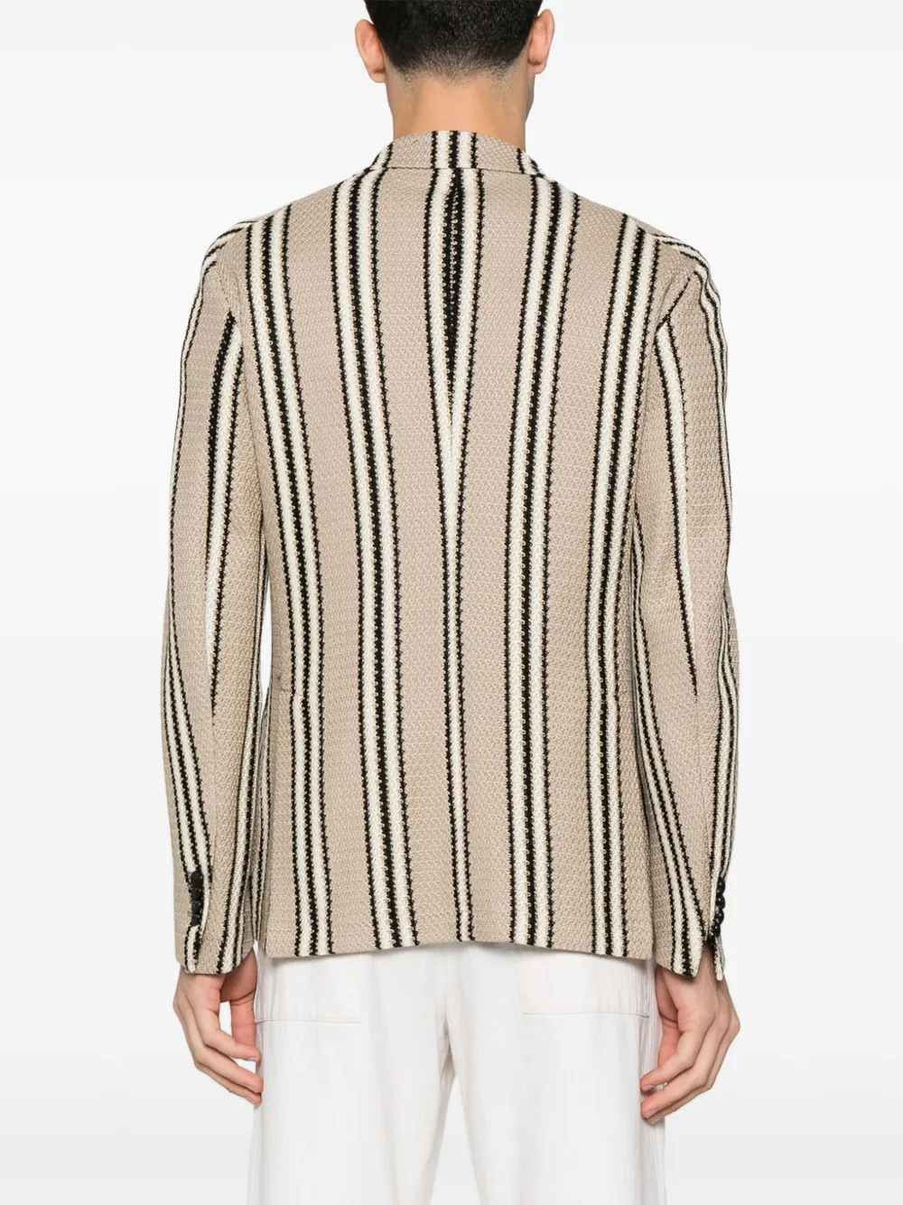 Tagliatore Gestreepte blazer Beige