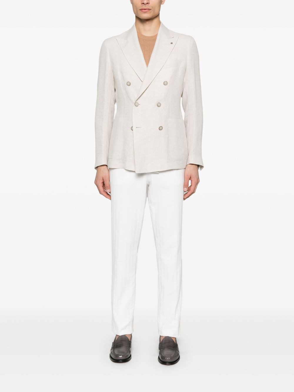 Tagliatore basket-weave blazer - Beige