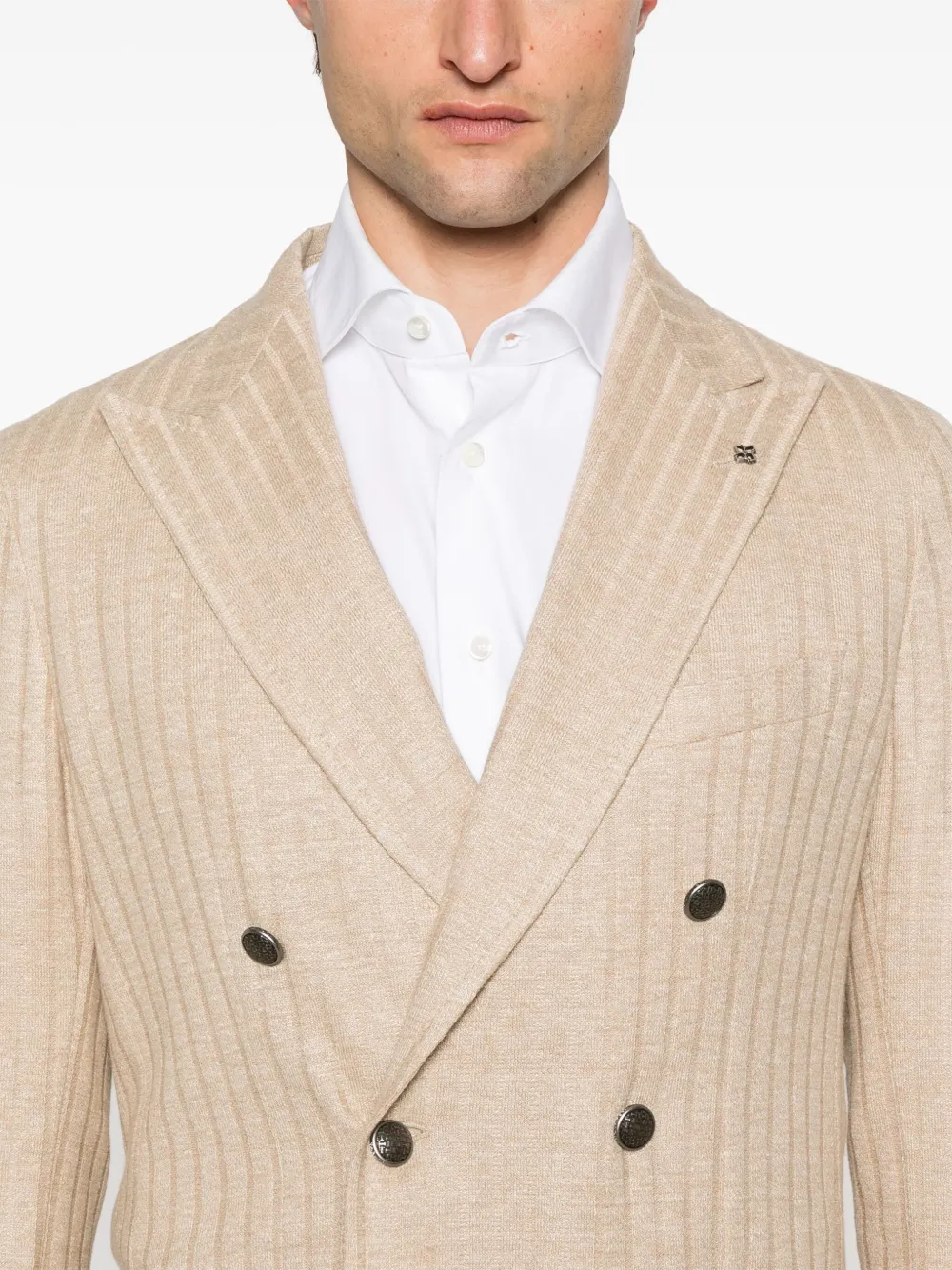 Tagliatore Gebreide blazer Beige